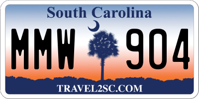 SC license plate MMW904