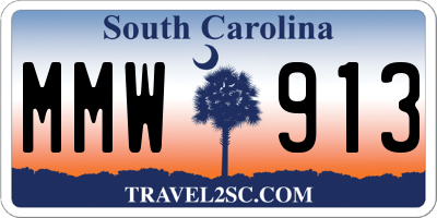 SC license plate MMW913