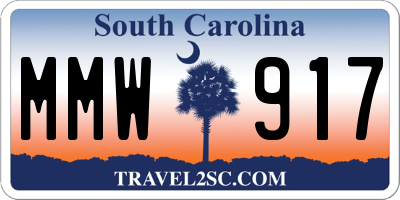SC license plate MMW917