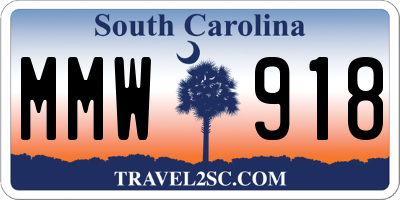 SC license plate MMW918