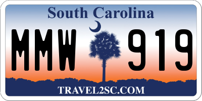 SC license plate MMW919