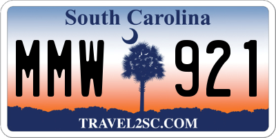 SC license plate MMW921