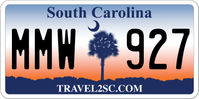 SC license plate MMW927