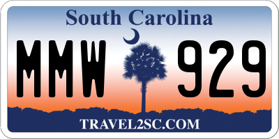 SC license plate MMW929
