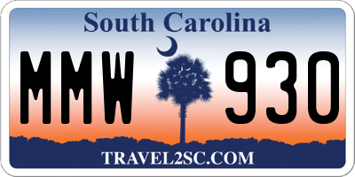 SC license plate MMW930