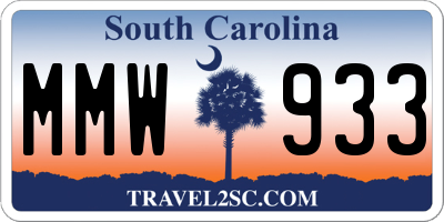 SC license plate MMW933