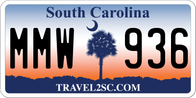 SC license plate MMW936