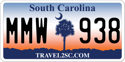 SC license plate MMW938