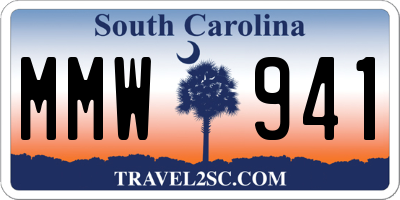 SC license plate MMW941