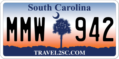 SC license plate MMW942