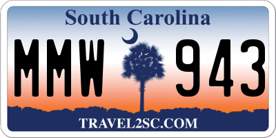 SC license plate MMW943