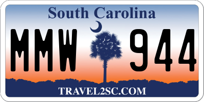 SC license plate MMW944