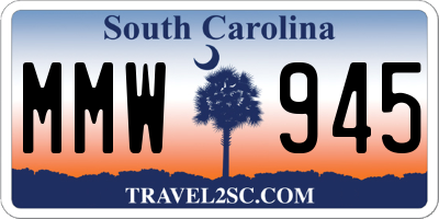 SC license plate MMW945