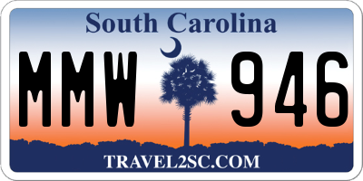 SC license plate MMW946