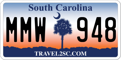 SC license plate MMW948