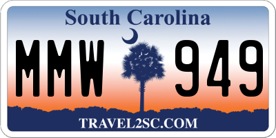 SC license plate MMW949