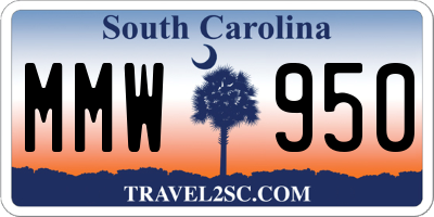 SC license plate MMW950