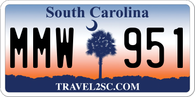 SC license plate MMW951