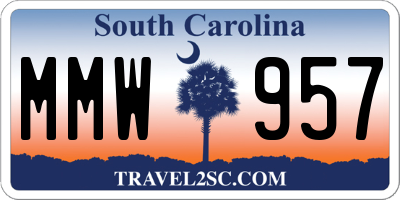 SC license plate MMW957