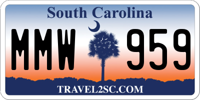 SC license plate MMW959