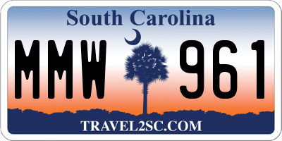 SC license plate MMW961