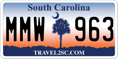 SC license plate MMW963