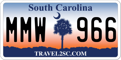SC license plate MMW966