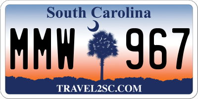 SC license plate MMW967