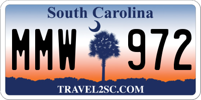 SC license plate MMW972