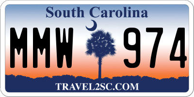 SC license plate MMW974