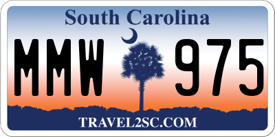 SC license plate MMW975