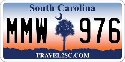 SC license plate MMW976