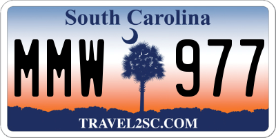 SC license plate MMW977