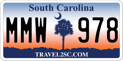 SC license plate MMW978