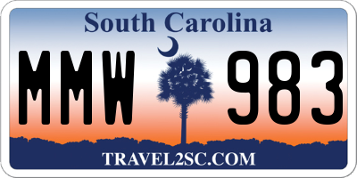 SC license plate MMW983