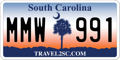 SC license plate MMW991