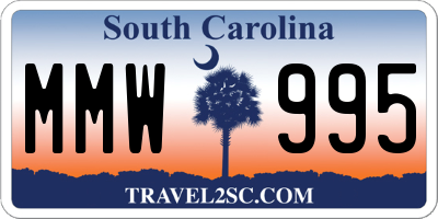 SC license plate MMW995
