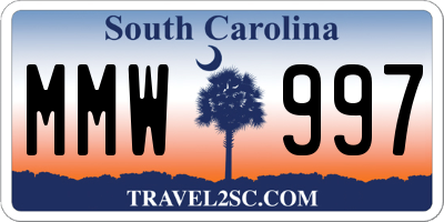 SC license plate MMW997