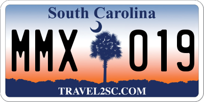 SC license plate MMX019