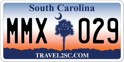SC license plate MMX029