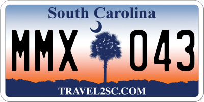 SC license plate MMX043