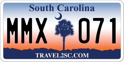 SC license plate MMX071