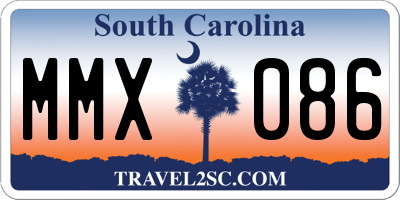 SC license plate MMX086