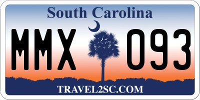 SC license plate MMX093