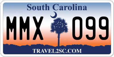 SC license plate MMX099