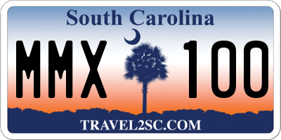 SC license plate MMX100