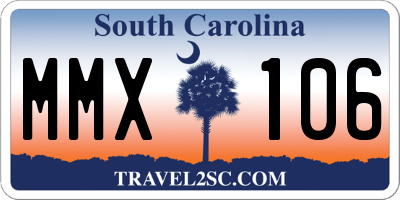 SC license plate MMX106