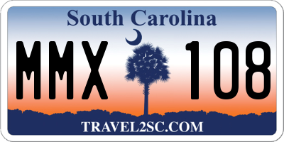 SC license plate MMX108