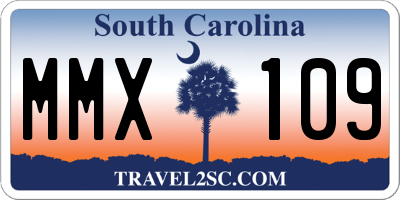 SC license plate MMX109