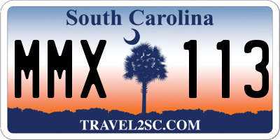 SC license plate MMX113
